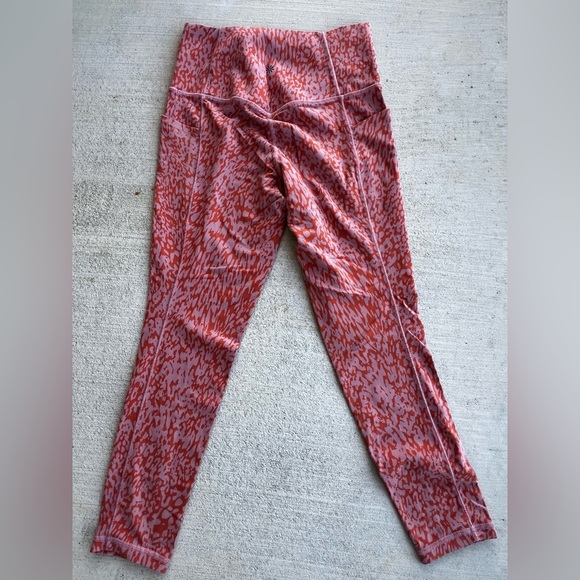 Athleta Women's S Pink and orange Patterned Leggings yoga running athletic pants - Picture 4 of 9